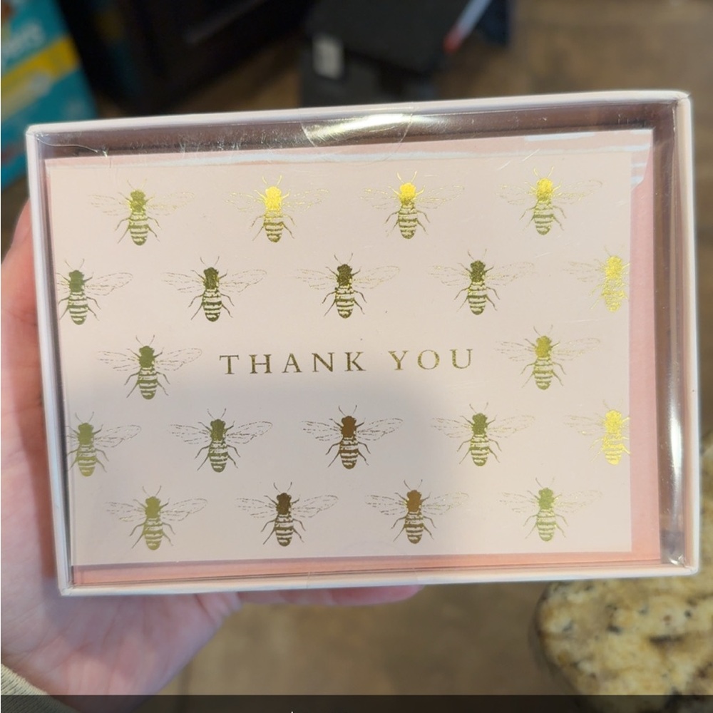 Pink and Gold Thank You Cards